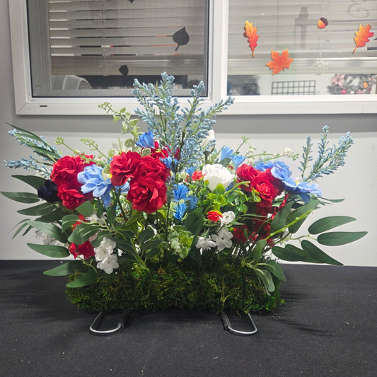 Custom Cemetery Saddle – Personalized Grave Flower Arrangement & Memorial Decoration