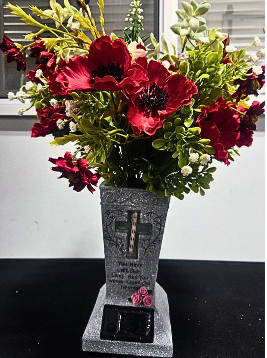 Custom Engraved Cemetery Flower Cones – Personalized Memorial Grave Vase Holder for Fresh or Artificial Flowers